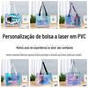 Bolsa tote de PVC a laser de fábrica atacado bolsa de presente à prova d'água grossa bolsa de plástico para roupas logo impresso bolsa de compras