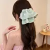 Estilo Coreano Nuevo Elegante Pinza para Cola de Caballo con Estampado Floral Satén Suave Ligero Pinza para el Cabello Femenina Accesorio para el Cabello de Temperamento Suave para Recoger la Mitad del Cabello