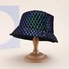 Sombrero de Pescador 2025 para Mujer con Lentejuelas de Diamante Sombrero Cubo Moda Femenina Europeo y Americano Explosiones Sombrero de Sol Plegable Sombrero Cubo de Moda