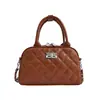 Bolsa de Bowling de Cuero Acolchado de Diamantes con Cadena de Verano 2026 Nueva Coreana de Nicho para Mujer, Bolso de Hombro Cruzado Elegante para Mujer