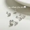 Ounihan Aretes de Plata de Ley S925 con Forma de Corazón Dulce y Circonita para Niñas, Lindos y Dulces Pendientes de Rosca Estilo Ins