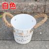 Balde Pequeno de Ferro Forjado Vintage Estilo Nórdico Rústico Balde de Flores com Corda de Cânhamo para Floricultura, Jardim de Flores, Vaso, Vaso de Flores, Estilo Rústico