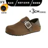 Zapatos de Mujer Cómodos de Cuero Genuino Suela Gruesa Súper Suave Con Terciopelo Cubiertos Completamente Estilo Birkenstock Slip-on Uso Bidireccional Mocasines Casuales