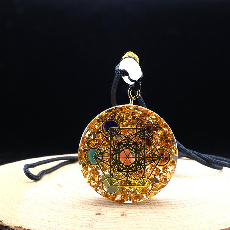 金箔圆形吊坠01