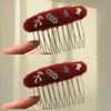 Fique Rico Logo~ Presilha Lateral de Cabelo Pônei Vermelho para Mulheres, Estilo de Luxo, Acessório de Cabelo de Ano Novo e Natal, Presilha para Franja