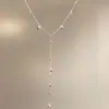 Collar Super Brillante de Acero de Titanio con Borla Estrellada para Mujer, Cadena para Clavícula de Lujo Ligero de Nicho Cadena para el Cuello Accesorio Gargantilla