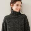 Suéter de cashmere Mountain 2024 Outono e inverno Nova camisa feminina de lapela alta Florine Base estilo coreano Suéter grosso e quente