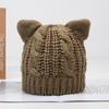 2024 otoño lana gorro cálido trenzado invierno coreano orejas de gato gorro de lana gorro de punto gorro cálido al por mayor