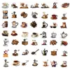 50 Peças de Adesivos de Grafite Retrô Grão de Café Máquina de Café DIY Decorativos para Copo de Água Celular iPad Adesivos de Brinquedo à Prova d'Água