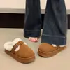 Pantuflas de Algodón Birkenstock de Suela Gruesa para Mujer, Pantuflas Cálidas con Forro de Felpa de Invierno, Antideslizantes, para Uso en Exteriores, Zapatos de Algodón para Interiores del Hogar, Venta al por Mayor de Invierno