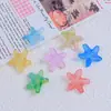 Estrella de mar de gradiente de colores, caricatura, cadena para teléfono móvil DIY, con agujero, joyería de cuentas, accesorios de pegamento cremoso, accesorios de resina, pesando jin