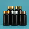 Garrafa Plástica de 120ml Atacado Tampa de Rosca Metálica Cápsula Azul Opaca Garrafa Sólida Pe Produto para Cuidados com a Saúde Garrafa Plástica