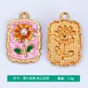 Venta al por mayor transfronteriza Nuevo Colgante Individual Creativo Flor de Perla Incrustada Gota de Aceite Colgante de Pulsera Joyería Accesorios de Bricolaje