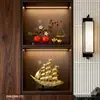 Nuevo juego de decoración de regalo estilo chino: "Que todos tus deseos se hagan realidad" adornos de calabaza y caqui para sala de estar del hogar, mueble de vino y estante de exhibición
