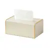 Los fabricantes de cajas de pañuelos pueden personalizar cajas de pañuelos de cuero modernas y sencillas para oficinas y hoteles, cajas de servilletas de lujo ligero