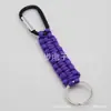Llavero Mosquetón de Paracord para Exteriores Negro Mosquetón de Liberación Rápida Llavero Trenzado de Paracord de Siete Hilos Anillo Gancho Accesorio
