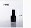 Botella vacía de esmalte de uñas cuadrado negro de 5-10-15 ml con pincel y tapa, envío gratuito