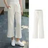 Pantalones de Yoga de Verano Transfronterizos con Sensación de Segunda Piel, Nuevos Pantalones Deportivos Acampanados Casuales de Cintura Alta con Cordón y Bolsillo