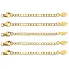 Corrente Estendida em Aço Inoxidável com Relevo Letras 18k Corrente de Cauda 5cm Fecho Lagosta Conjunto DIY Acessórios para Corrente de Cauda de Colar Pulseira