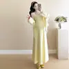 En stock Maternidad Verano Nueva Camisa Protector Solar Vestido Largo Conjunto de Dos Piezas Moda Casual Falda de Tirantes Traje para Mujeres Embarazadas