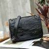 Bolsa Yang Shulin 2025 Nova Outono e Inverno Couro Couro com Cera de Óleo Bolsa Transversal com Corrente Vintage Bolsa Feminina de Couro Genuíno Bolsa Carteiro