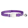 Collar Reflectante de Seda para Gato Compañero con Cascabel Esmerilado Collar para Perro Gato Cara de Gato Hebilla de Seguridad Anti-asfixia Collar