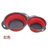 Cesto Escorredor Dobrável Retrátil Redondo Conjunto de 2 Peças, Cesto Filtro de Água, Cesto para Lavar Legumes, Cesto para Frutas