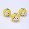 Gato de la Suerte de Cerámica Caqui Ruyi Pintado a Mano Agujero Recto Estéreo Gato Xiaohua Hecho a Mano DIY Pulsera Accesorios para el Cabello Colgante Material