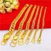 Pulsera de Hombre con Hebilla de Carácter Fu 'Boss' 8N10N12N15N Chapada en Oro Pulsera Plana Doble Hebilla Dominante Suministro por Lote