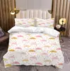 Estampado Digital de Dibujos Animados Juego de Cama para el Hogar de Tres Piezas Tela Cepillada 90g Funda Nórdica Funda de Almohada Etiqueta Fuente de Fábrica al por Mayor