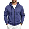 Sudadera con capucha y cremallera para hombre, peso pesado, suelta, con felpa interior, estilo europeo y americano, transfronteriza, para hombre, múltiples bolsillos, chaqueta casual para hombre, venta al por mayor