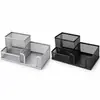 Portalápices de Hierro Forjado Transfronterizo Caja de Almacenamiento Multifuncional para Escritorio Creativo de Metal Hierro Forjado Almacenamiento de Tres Compartimentos para Material Escolar
