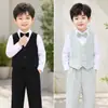 Traje infantil, colección primavera y otoño, conjunto de chaleco de caballero estilo británico, atuendo para niños para eventos, discursos o tocar el piano, ropa formal para pajes