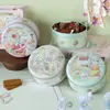 Caja Redonda de Hojalata con Relieve Tridimensional, Tarro para Comida de Conejo Pintado a Mano, Empaque para Galletas, Chocolate, Dulces