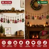 Set de 10 Decoraciones de Madera Colgantes para Navidad: Calcetines de Navidad, Reno, Muñeco de Nieve, Colgantes de Pared con Temática Navideña
