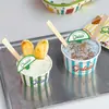 Famoso de Internet Taza de Helado Desechable Helado Gelato Bola de Helado Tazón de Papel Para Llevar Taza de Papel para Yogur Caja de Helado Impresión