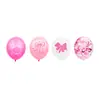Banner de Decoração de Festa de Aniversário Tema Menina Laço Rosa Bandeirinha de Bolo Balão Terno Coquette