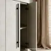 Manípulo de porta grande de vidro com moldura preta minimalista moderno, aço inoxidável dourado de alta qualidade, manípulo de porta maciça de madeira para quarto privado de hotel