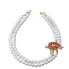 Elegante collar de múltiples capas con cuentas y colgante de flor de pedrería para mujer, ambiente festivo, regalo elegante y exquisito