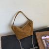 Bolsa de Mão Vintage Fosca Bolsa de Ombro de Nicho Nova Bolsa Transversal com Corrente de Moda Versátil para Mulheres