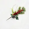 Decoraciones Navideñas Transfronterizas, Accesorios para Ramo, Copos de Nieve, Bayas de Acebo, Piñas de Plástico Artificiales, Combinación de Conjunto de Ramas Pequeñas