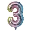 Versión Americana Cuerpo Delgado 32 pulgadas Número Globos de Papel de Aluminio Color Degradado Oro Plata Oro Rosa Globos Numéricos Venta al por Mayor