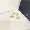 Série Pérola Zircônia Unha de Osso de Ouvido Aço Titânio Furo de Orelha Sorriso Lábio Amor Não Desbota Parafuso Stud Rotativo