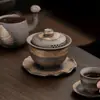 Estilo Japonés Bol Cubierto No Caliente Kung Fu Juego de Té Taza de Té Portátil Cerámica Gruesa Juego de Té Dorado Fabricante de Tetera Venta al por Mayor