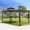 Pérgola Exterior Enrejado de Uvas Patio Madera Anticorrosión Columpio Jardín Casa de Madera Villa Sombra al Aire Libre Aleación de Aluminio Toldo Solar