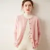 Cárdigan de cachemira para otoño e invierno, nuevo, de cachemira, con cuello redondo, para mujer, de punto, de color liso, para exteriores, de punto.