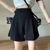 Calça de Terno Fluida de Perna Larga, Versão Coreana Outono 2026 Novo Estilo, Shorts Casuais Slimming de Cintura Alta em Linha A Preta para Mulheres