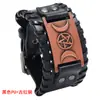 Joyería de comercio exterior europea y americana retro tejido pulsera de cuero para hombre personalidad estilo punk pulsera de cuero ancha joyería transfronteriza