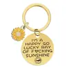 Llavero de acero inoxidable con diseño de girasol, regalo transfronterizo para enviar a amigos y niños, regalo de vacaciones