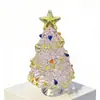 Árbol de Navidad de Vidrio Hecho a Mano Zibo de 6.5 cm Adornos Brillantes para Escritorio Regalo Diario Lindo Regalo Vidriero